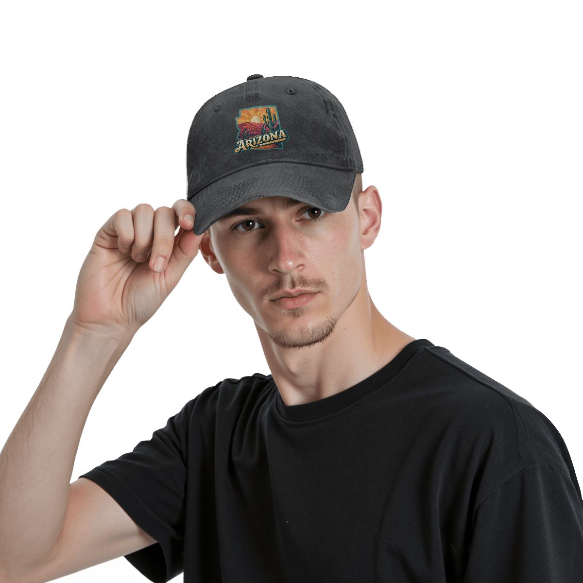 Unisex Washed Denim  Arizona Baseball Cap (Made in USA)