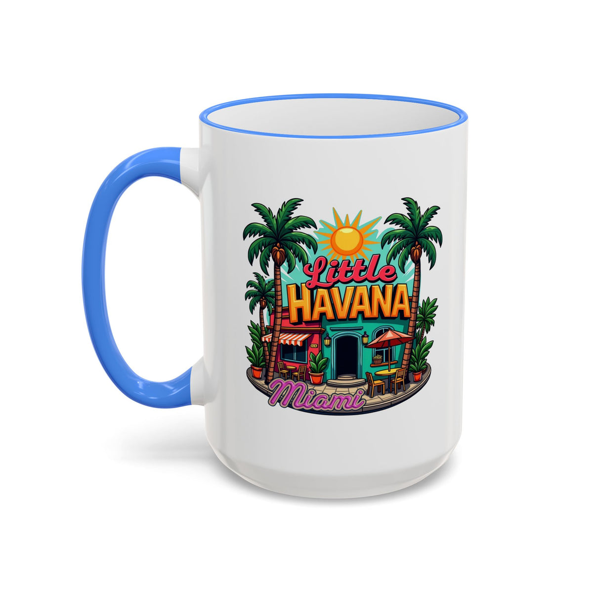 Tropical Little Havana Coffee Mug – Palm Tree Beach Scene