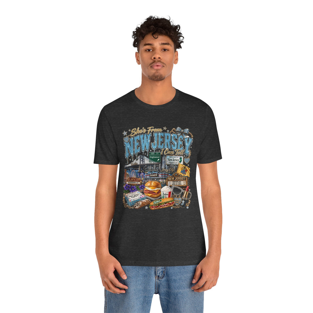 New Jersey Landmarks Tee — Jersey Shore, Diner & Turnpike Retro Graphic T-Shirt