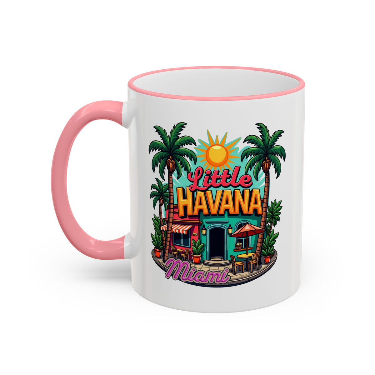 Tropical Little Havana Coffee Mug – Palm Tree Beach Scene