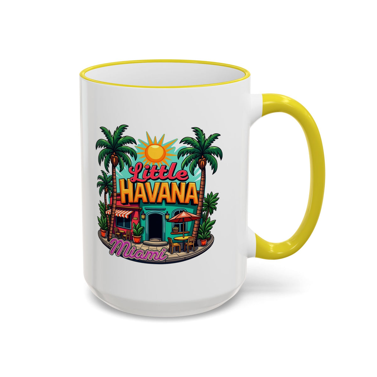 Tropical Little Havana Coffee Mug – Palm Tree Beach Scene