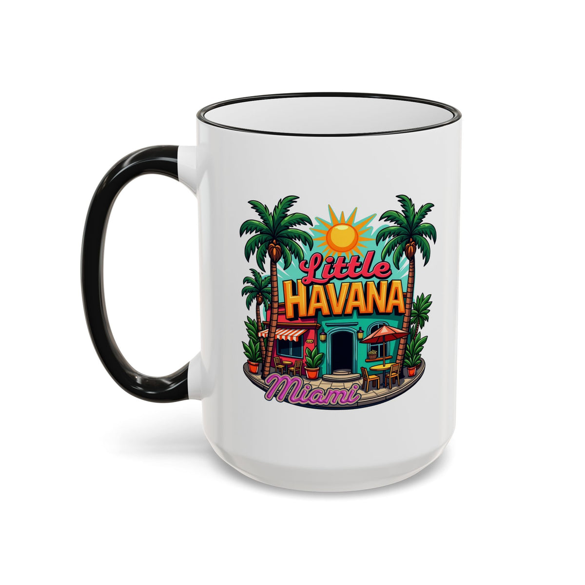 Tropical Little Havana Coffee Mug – Palm Tree Beach Scene