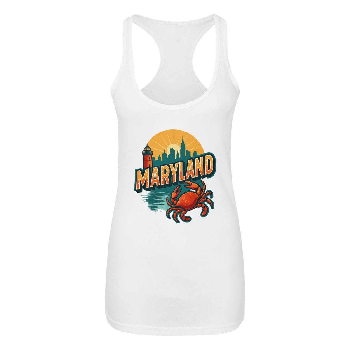 Women's White Maryland Tank Top - Made in USA