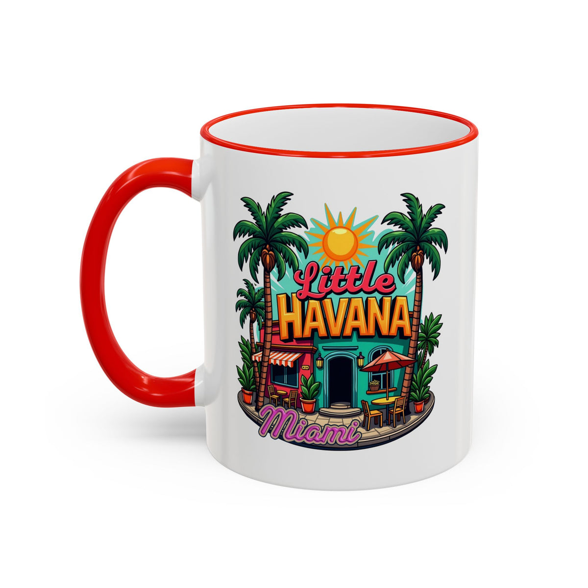 Tropical Little Havana Coffee Mug – Palm Tree Beach Scene