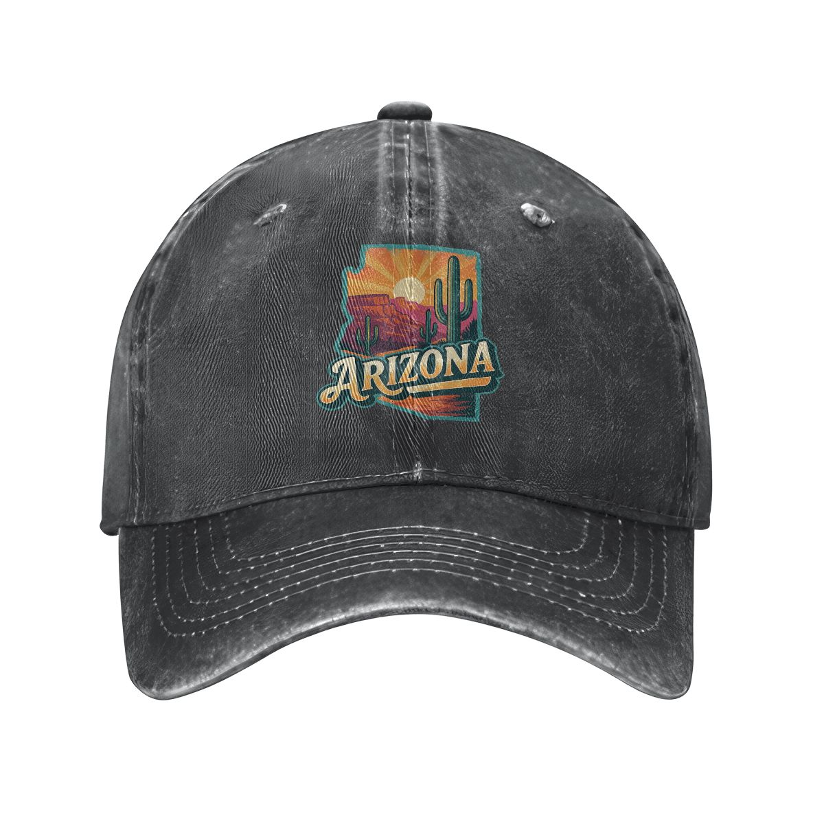 Unisex Washed Denim  Arizona Baseball Cap (Made in USA)