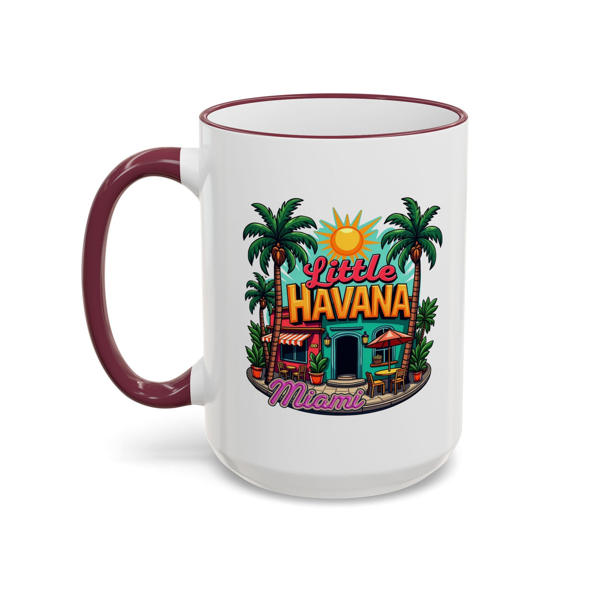 Tropical Little Havana Coffee Mug – Palm Tree Beach Scene