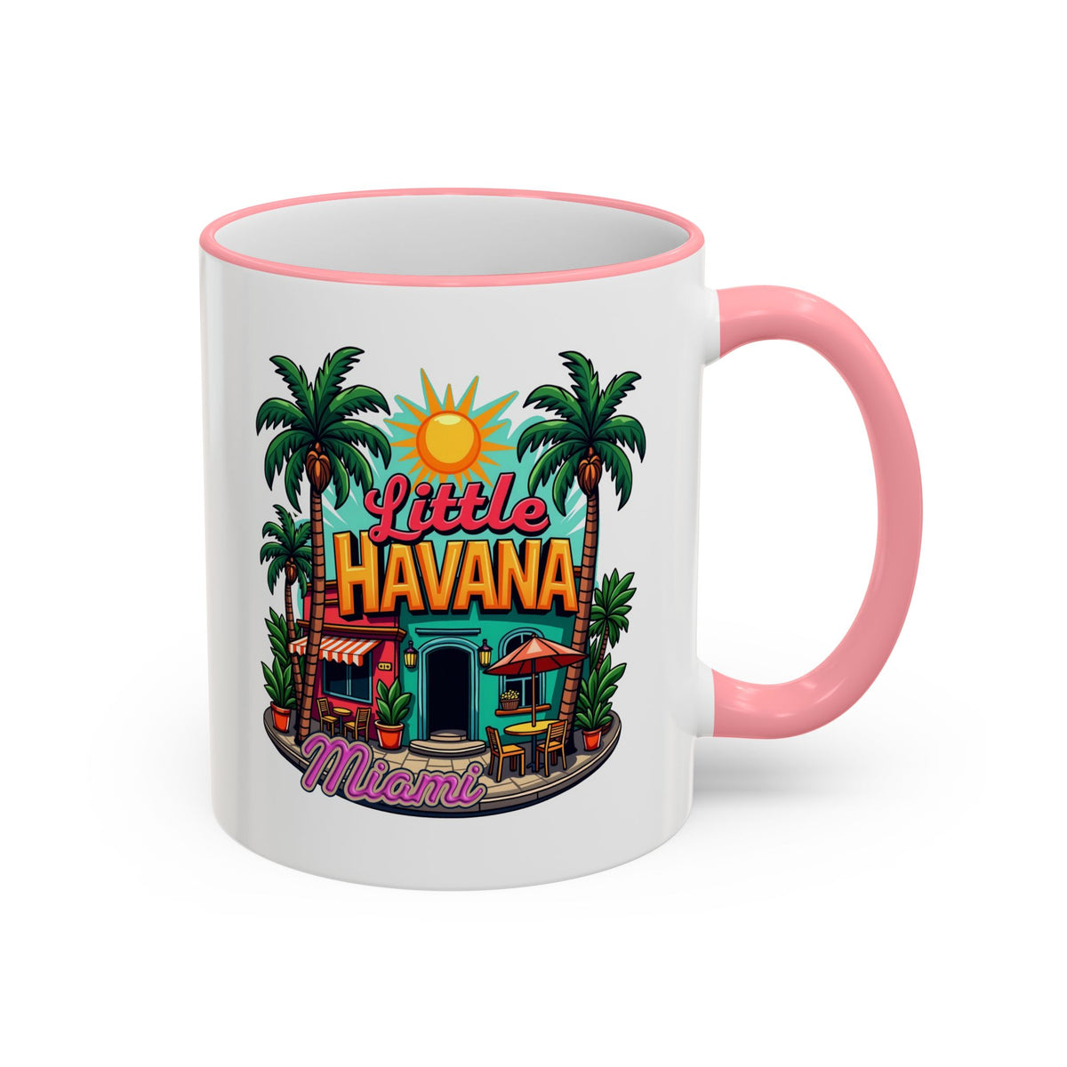 Tropical Little Havana Coffee Mug – Palm Tree Beach Scene