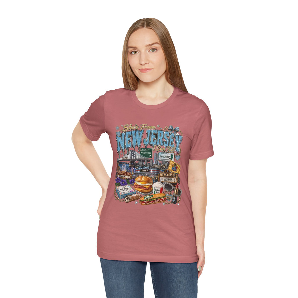 New Jersey Landmarks Tee — Jersey Shore, Diner & Turnpike Retro Graphic T-Shirt
