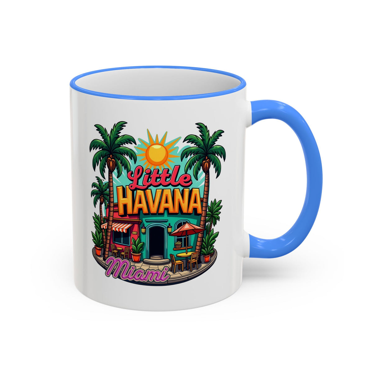 Tropical Little Havana Coffee Mug – Palm Tree Beach Scene