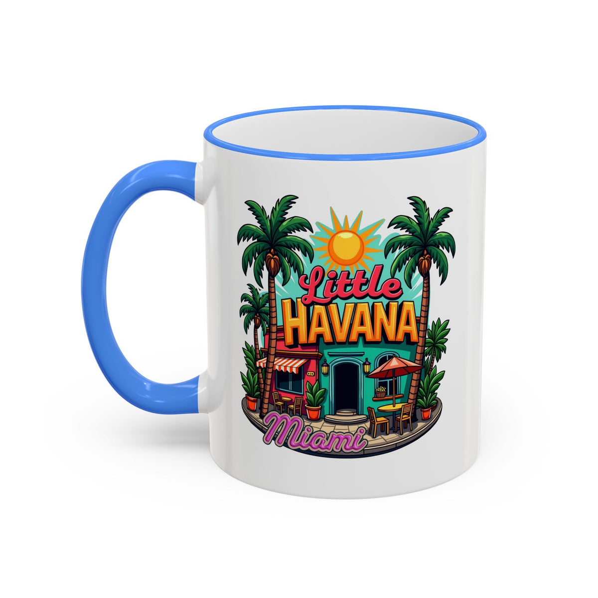 Tropical Little Havana Coffee Mug – Palm Tree Beach Scene