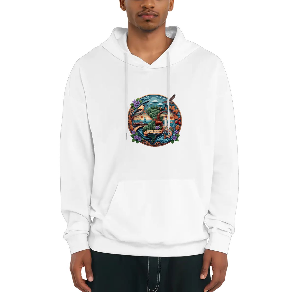 New Jersey Figurine Medallion Hoodie - Garden State