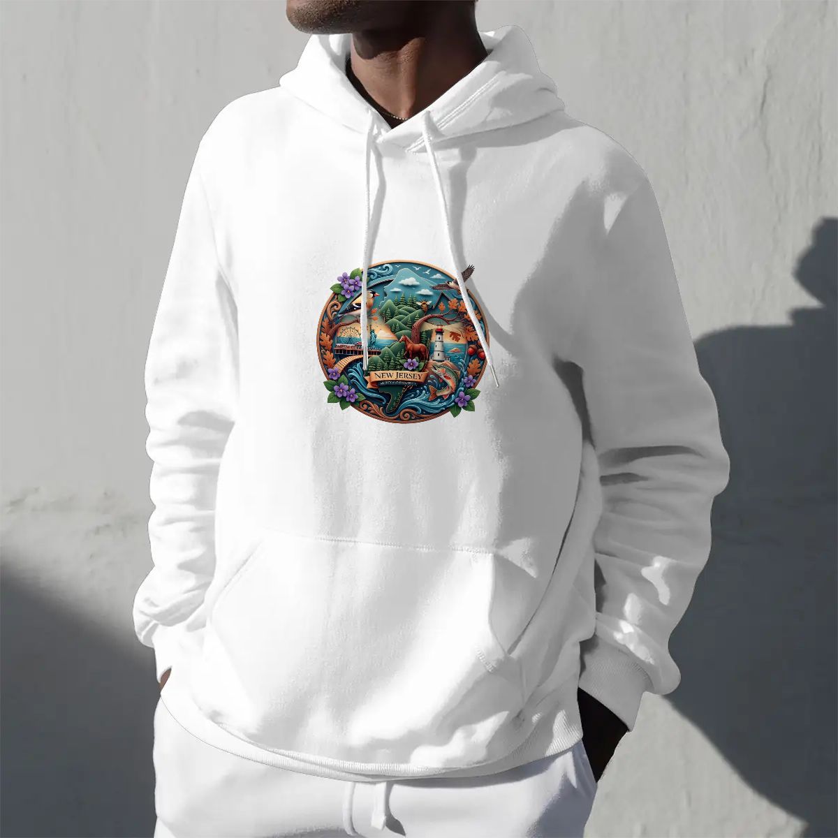 New Jersey Figurine Medallion Hoodie - Garden State