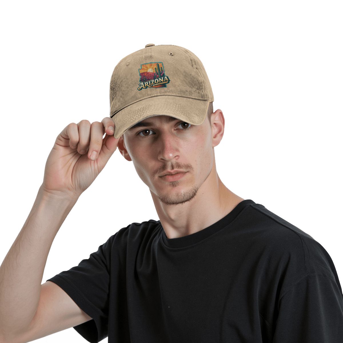 Unisex Washed Denim  Arizona Baseball Cap (Made in USA)
