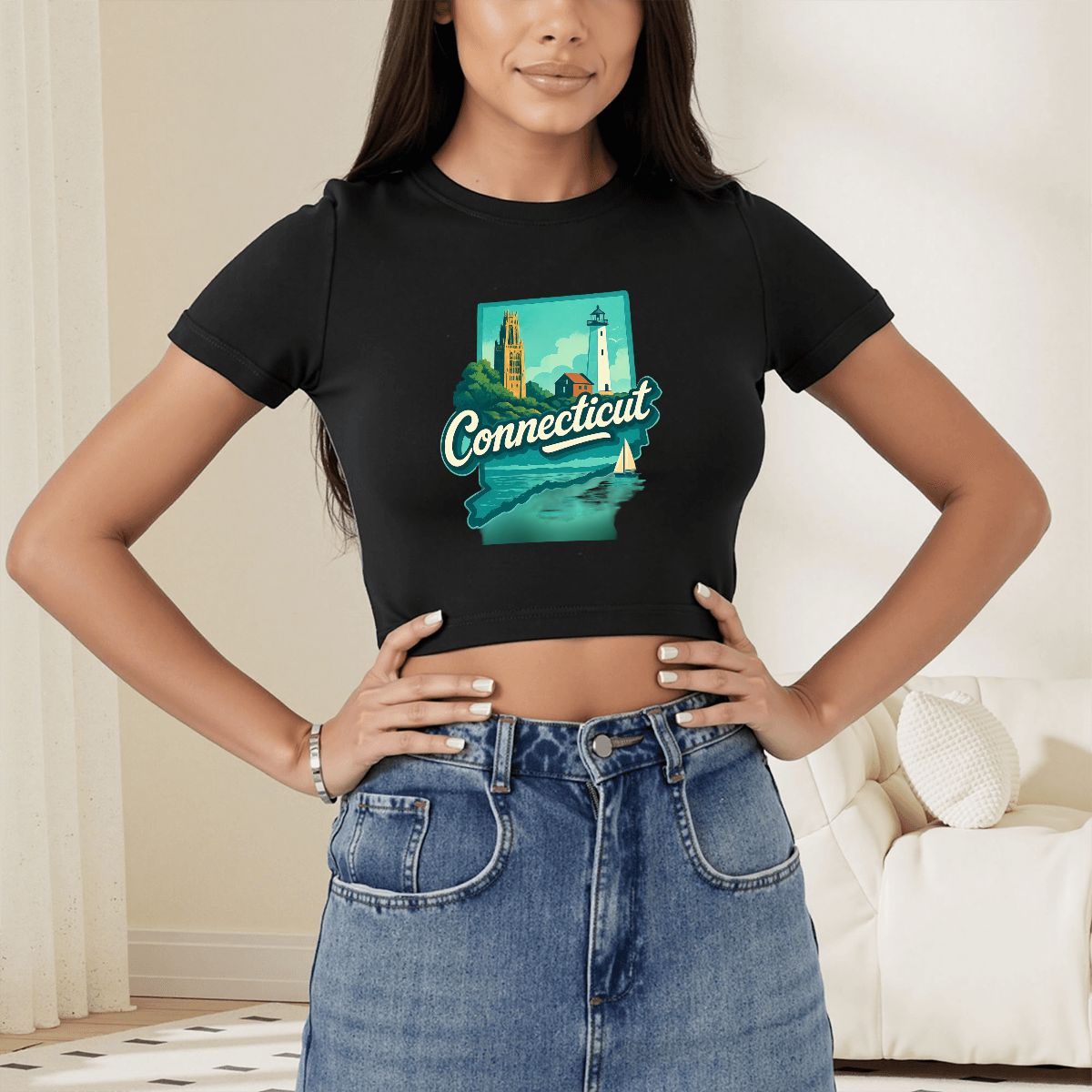 Short Sleeve Connecticut Crop Top for Women