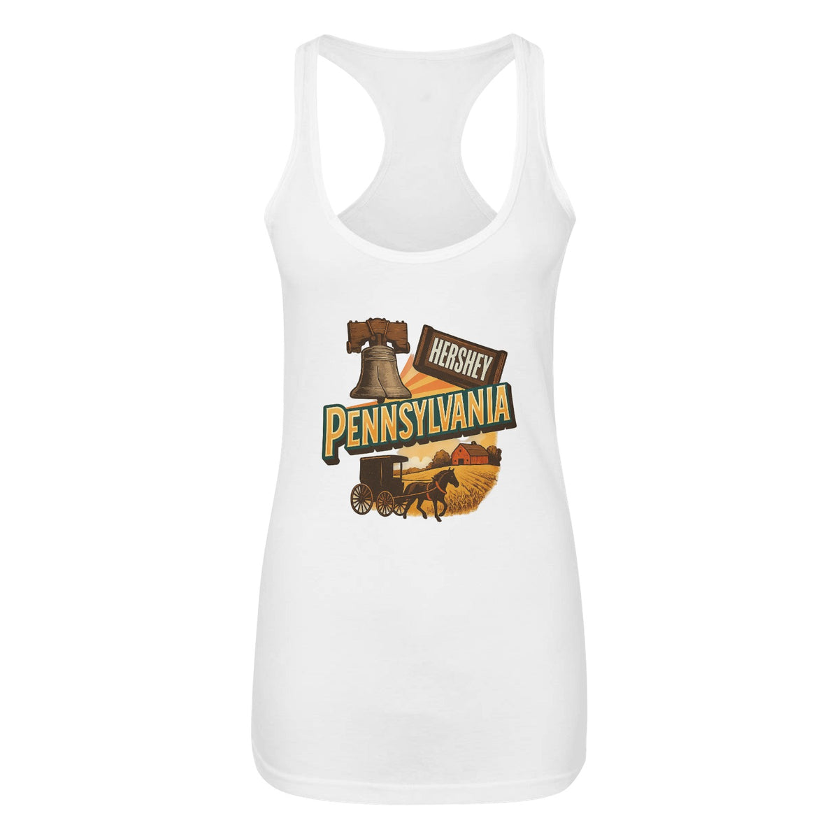 Women's White Pennsylvania Tank Top - Made in USA