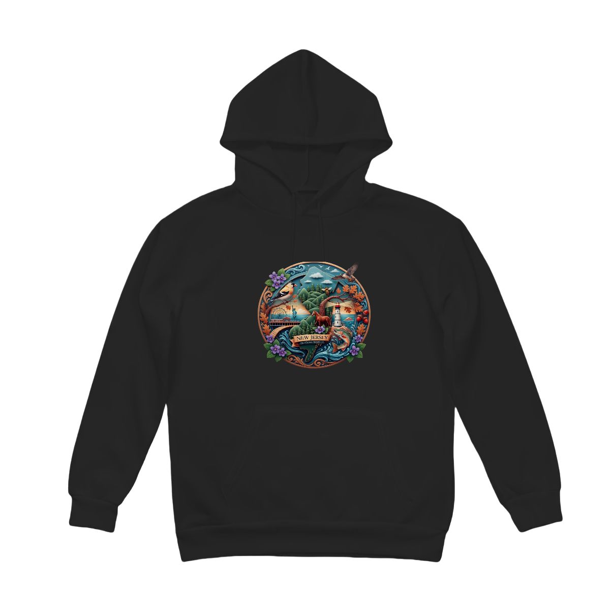 New Jersey Figurine Medallion Hoodie - Garden State