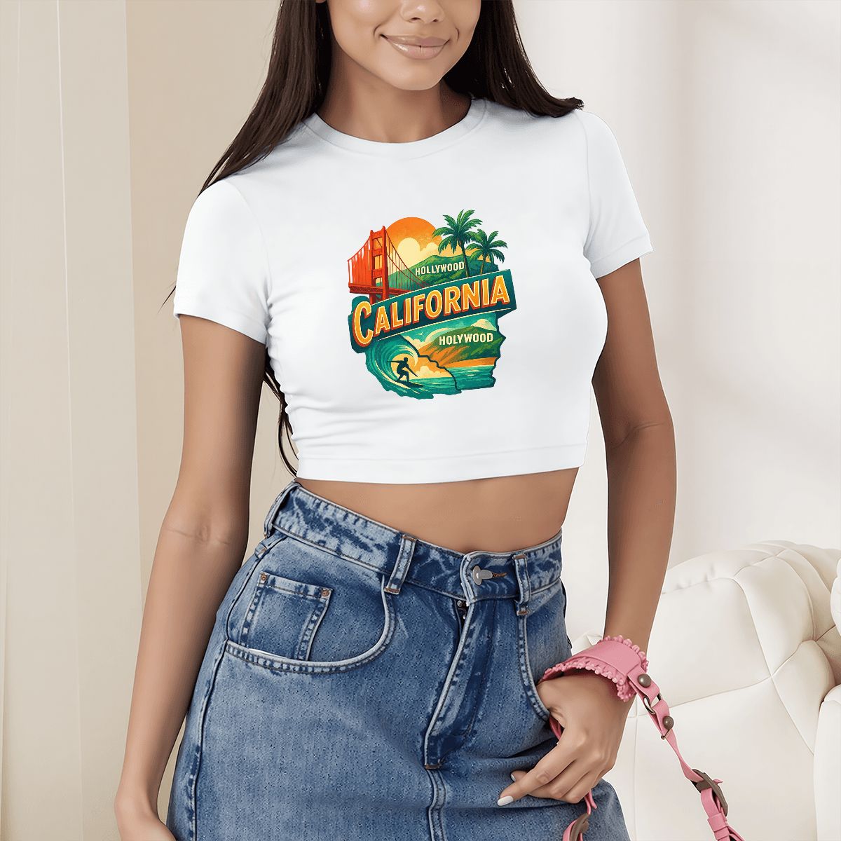 Short Sleeve California Crop Top for Women (Made in USA)