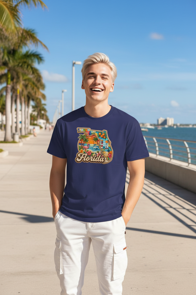 Florida Retro State Tee — Female Candid