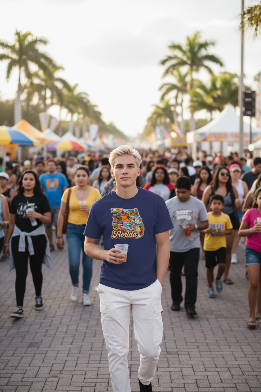 Florida Retro State Tee — Male Crowd