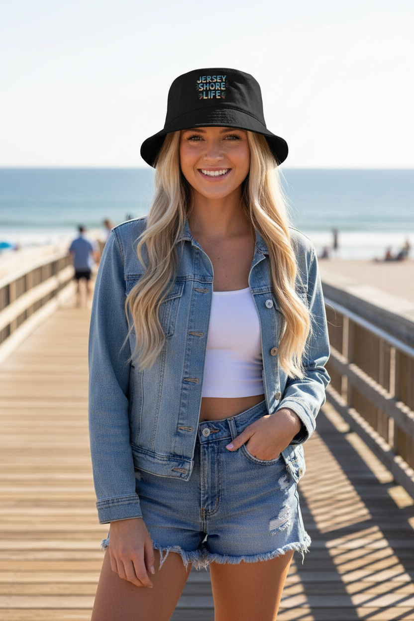 Jersey Shore Life Bucket Hat - Blonde Female Boardwalk