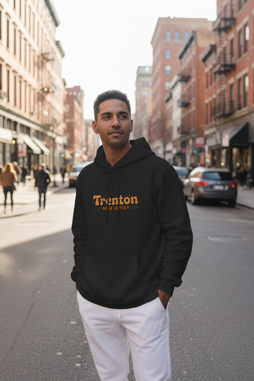 Trenton NJ Hoodie - Latino Male Main Street