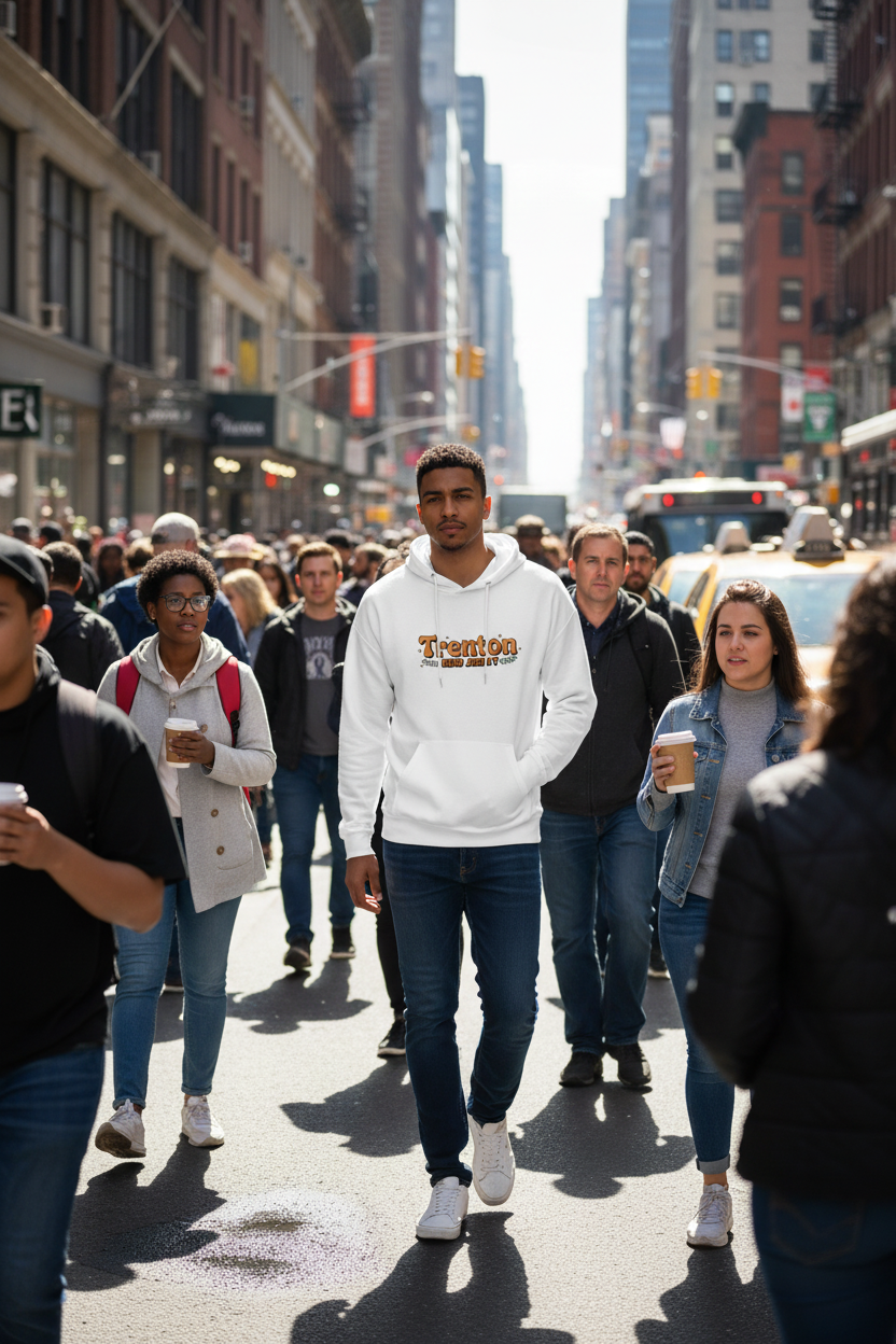 Trenton NJ Hoodie - Male Crowd Context City