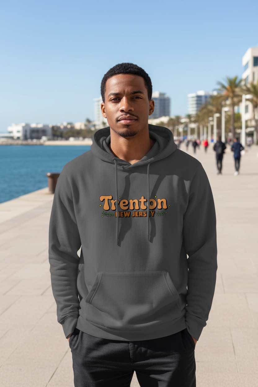 Trenton NJ Hoodie - Male Waterfront Promenade