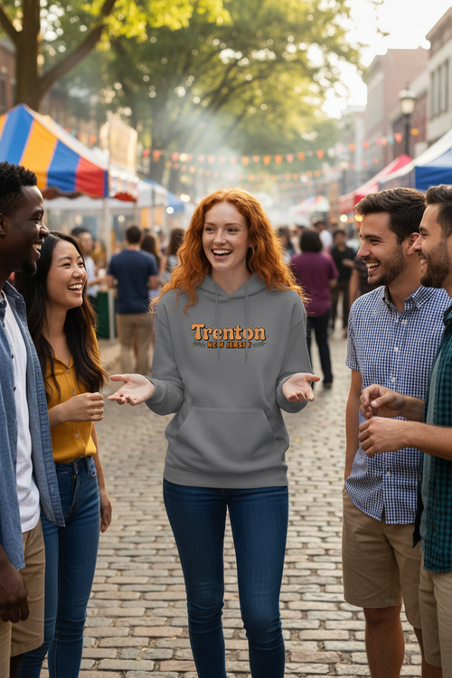 Trenton NJ Hoodie - Redhead Female Street Festival